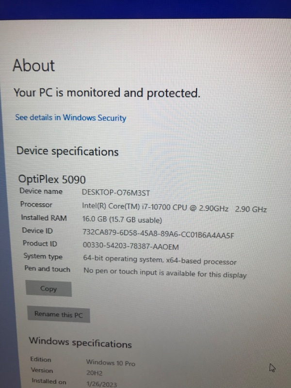 Photo 3 of Dell OptiPlex 5000 5090 Desktop Computer - Intel Core i7 10th Gen i7-10700 Octa-core (8 Core) 2.90 GHz - 16 GB RAM DDR4 SDRAM - 1 TB HDD