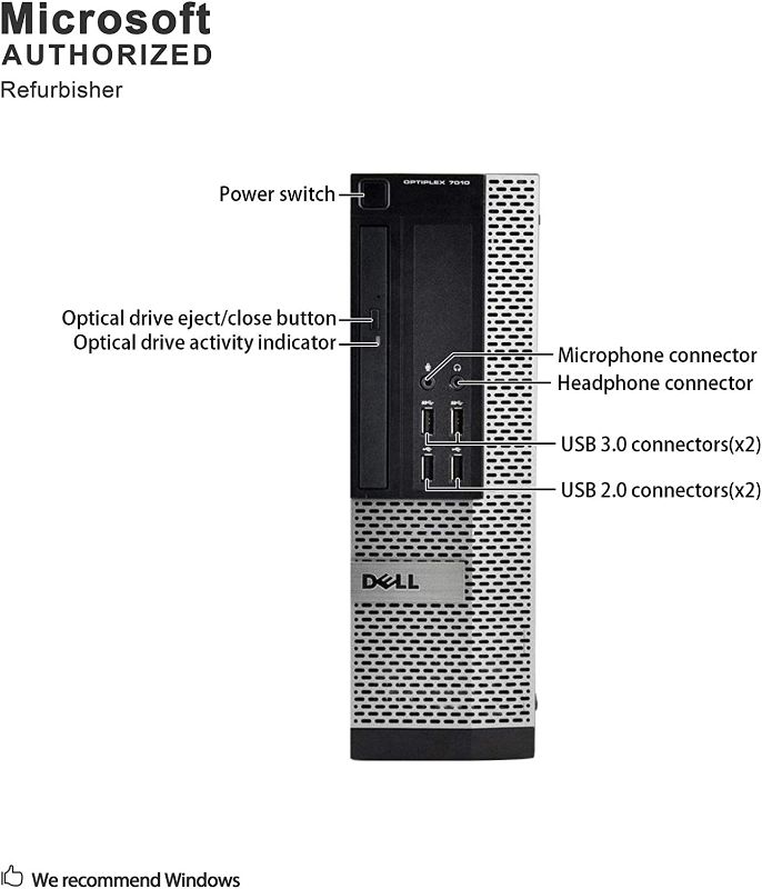 Photo 1 of Dell Optiplex 7010 Business Desktop Computer (Intel Quad Core i5-3470 3.2GHz, 16GB RAM, 2TB HDD, USB 3.0, DVDRW, Windows 10 Professional