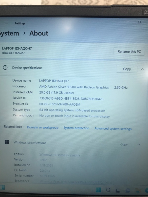 Photo 5 of Lenovo IdeaPad 15.6" Laptop Newest, 15.6 Inch HD Anti-Glare Display, AMD Dual-core Processor, 20GB RAM 1TB SSD, WiFi6 Bluetooth5, 9.5Hr Battery, Windows 11