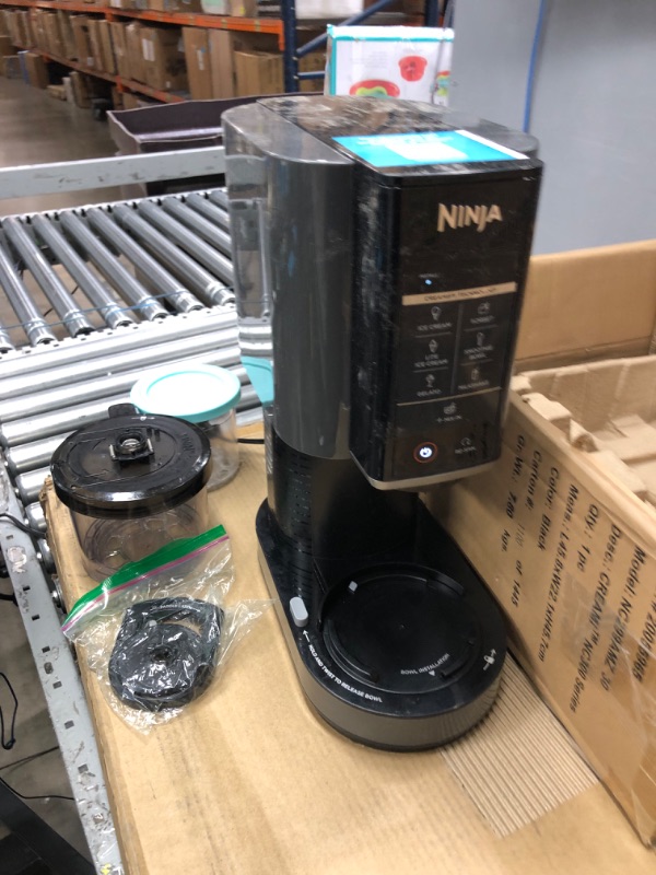 Photo 1 of Ninja NC299AMZ CREAMi Ice Cream Maker, for Gelato, Mix-ins, Milkshakes, Sorbet, Smoothie Bowls & More, 7 One-Touch Programs, with (1) Pint Container & Lid, Compact Size, Perfect for Kids, Matte Black
