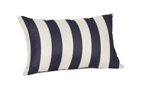 Photo 1 of  Pillows Striped Blue Rectangular Lumbar Pillow- 3PK