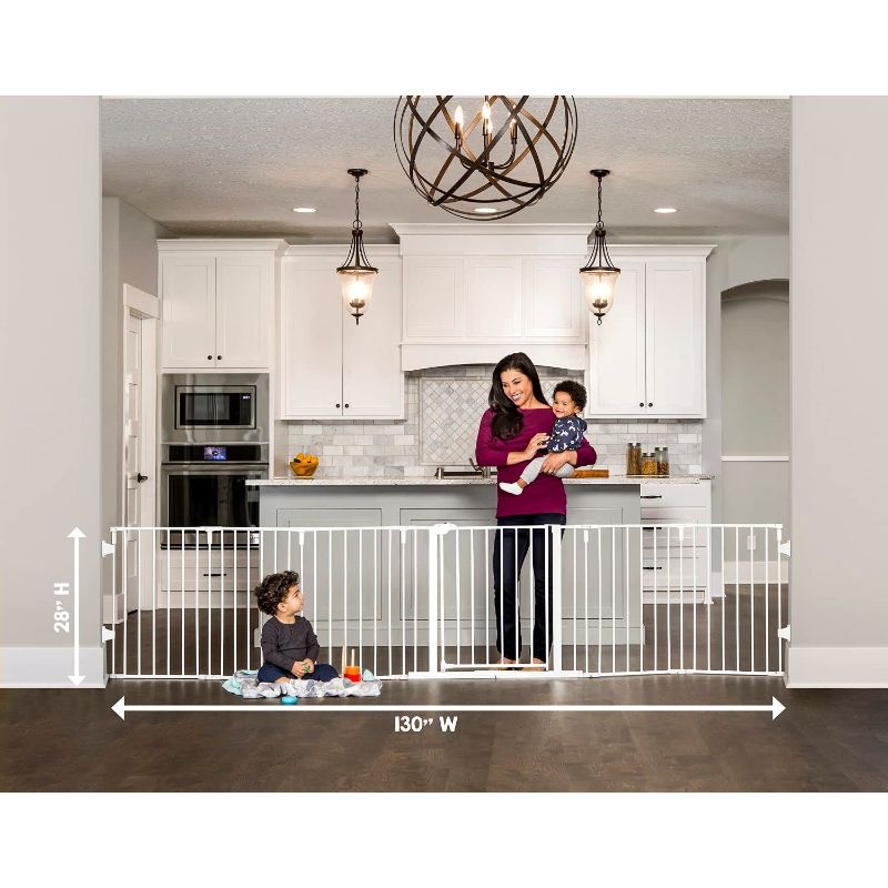 Photo 1 of 
Regalo 130-Inch Super Wide Adjustable Baby Gate and Play Yard, 2-in-1, Bonus Kit, Includes 4 Pack of Wall Mounts(Pack of 1)
Style:130-Inch White