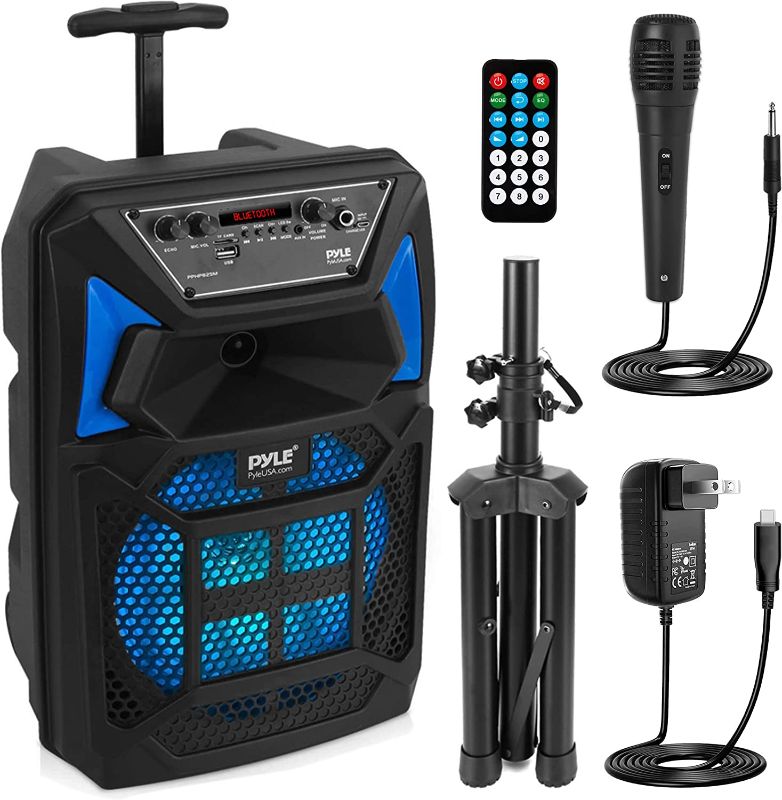 Photo 1 of FUNCTIONAL-Pyle Portable Bluetooth PA Speaker System - 400W Outdoor Bluetooth Speaker Portable PA System w/Microphone in, Party Lights, MP3/USB SD Card Reader, FM...
