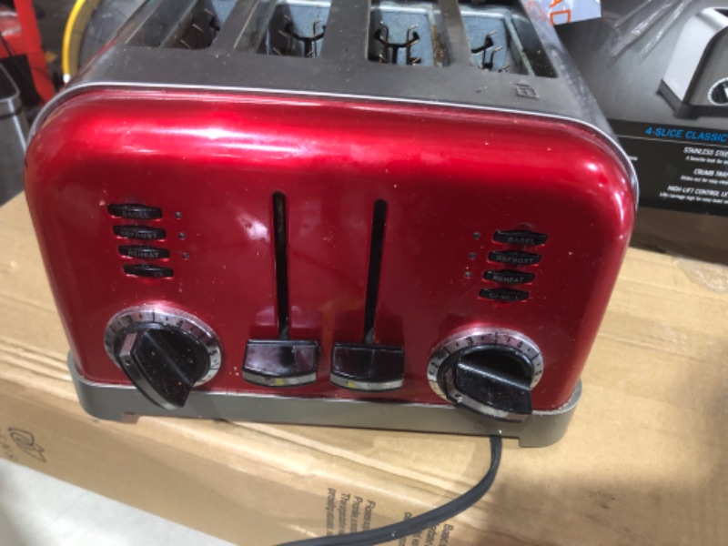 Photo 3 of Cuisinart CPT-180MR Metal Classic 4-Slice Toaster, Metallic Red
