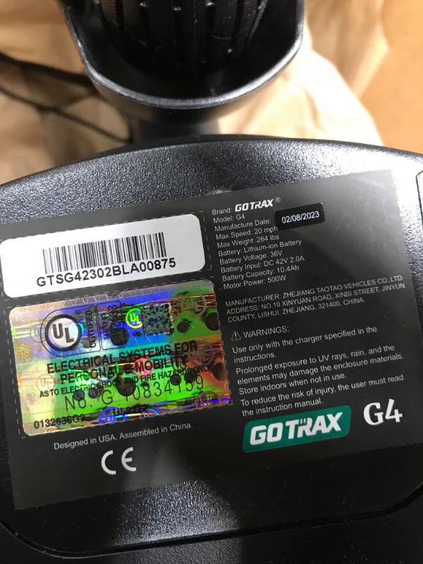 Photo 7 of **APPEARS LOCKED **Gotrax G4 Series Electric Scooter -10" Pneumatic Tires, 25/42/45 Miles Range, Max 20Mph Speed, Double Anti-Theft Lock and Cruise Control for Foldable Commuter E-Scooter for Adult
