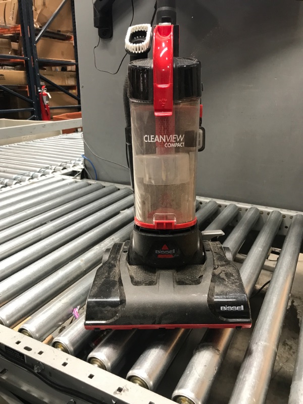 Photo 2 of BISSELL CleanView Compact Upright Vacuum, Fits In Dorm Rooms & Apartments, Lightweight with Powerful Suction and Removable Extension Wand, 3508, Red,black
