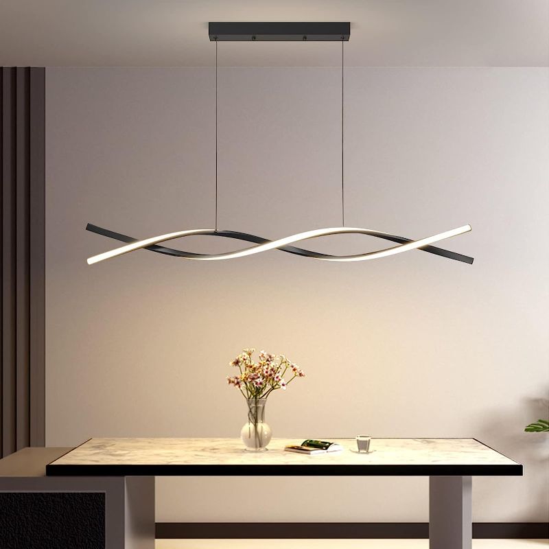 Photo 1 of  slightly different then cover photo ,LED Modern Dimmable Pendant Light, Minimalist Curved Line LED Chandelier, Acrylic Hanging Light Fixture for Kitchen Island, Dining Room, Living Room
