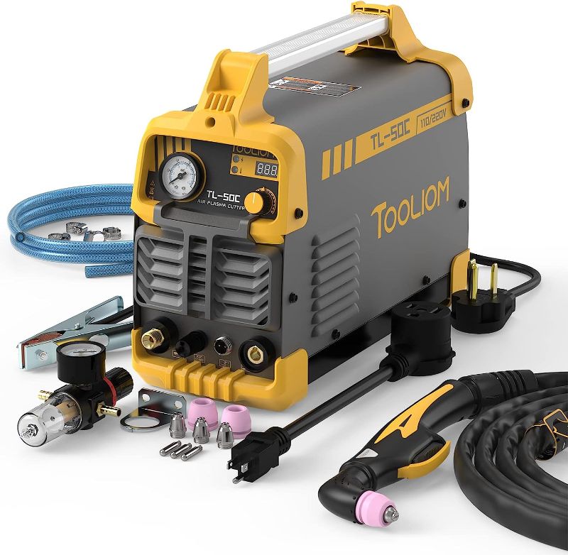 Photo 1 of **MINOR WEAR & TEAR**TOOLIOM 50A Non-Touch Pilot ARC Air Plasma Cutter Dual Voltage 110V/220V IGBT Inverter Metal Cutting Machine 1/2" Clean Cut
