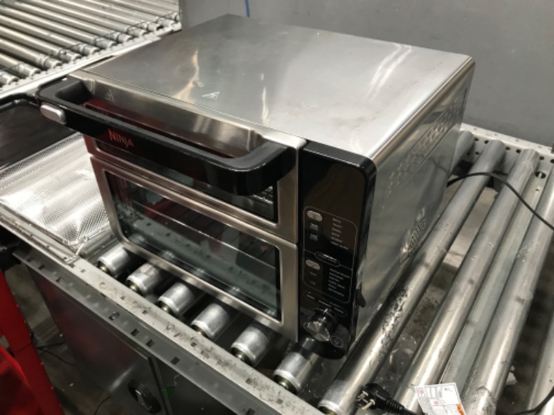 Photo 2 of **MINOR WEAR & TEAR**Ninja DCT451 12-in-1 Smart Double Oven with FlexDoor, Thermometer, FlavorSeal, Smart Finish, Rapid Top Convection and Air Fry Bottom , Stainless Steel
