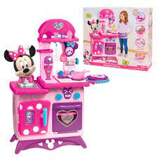 Photo 1 of **MINOR WEAR & TEAR**Disney Junior Minnie Mouse Flipping Fun Pretend Play Kitchen Set, Play Food, Realistic Sounds, Officially Licensed Kids Toys for Ages 3 Up, Gifts and Presents
