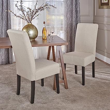 Photo 1 of **ONE BACK REST HAS A STAIN, ONE SEAT IS MISSING ONE PEG, SEE PHOTOS***
Christopher Knight Home Pertica Fabric Dining Chair, Beige 25D x 18W x 39.75H in

