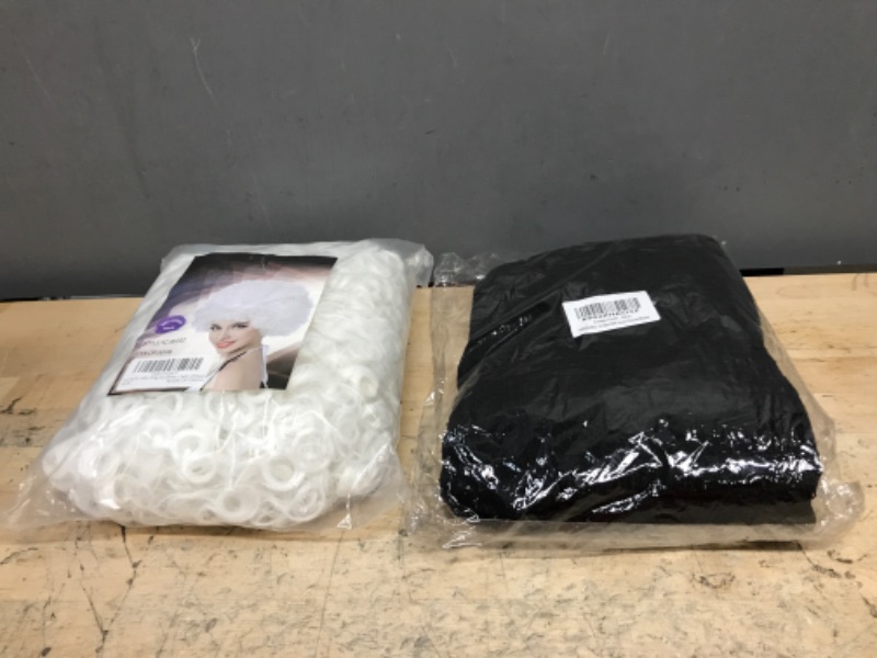 Photo 3 of 2 BUNDLED ITEMS - FestiCorp Halloween Black Cheesecloth, 394 x 30 inch - Halloween Creepy Cloth Curtain Black Spooky Cheese Cloth Mesh Fabric, Spider Web Gauze Cloth for Haunted House Decor Indoor Decorations Cloth 394 x 30 inch Black; AND, AICKER Short K