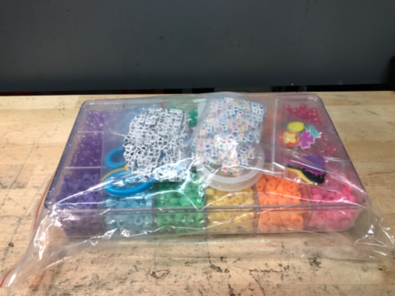 Photo 1 of 3500+ pcs Rainbow Pony Beads for Jewelry Making, Hair Beads for Braids for Girls, Bracelet Making Kit, Assorted Kandi Beads Kit with Letter and Heart Beads Hair Beader Tool Scissors Elastic String