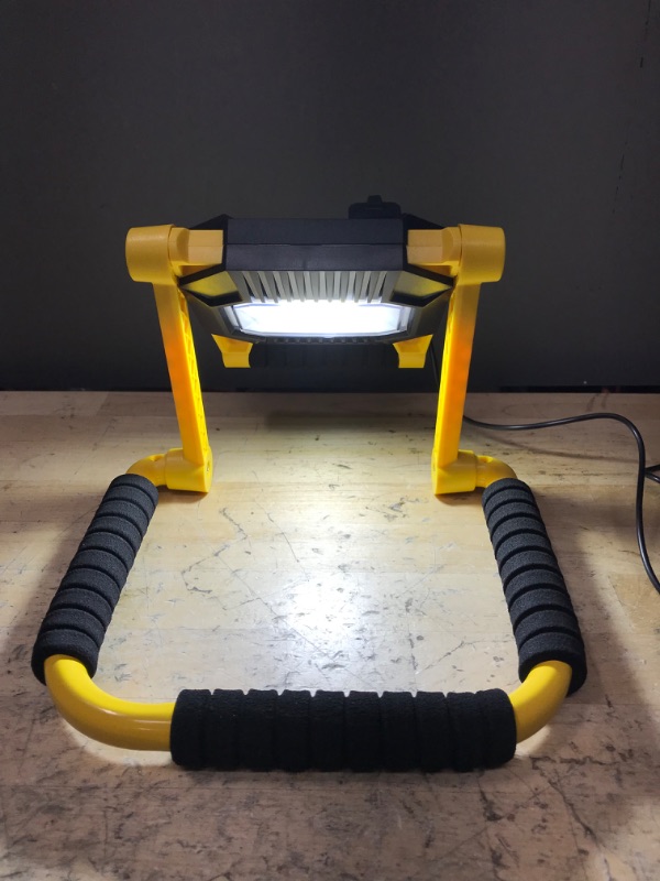 Photo 3 of 10W Rechargeable LED Work Lights with Stand 1000Lumen Super Bright COB Working Light Fixture USB Indoor Outdoor Emergency Adjustable Working Lights for Workshop Garage Camping (yellow-1) yellow-small