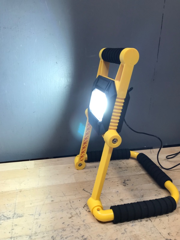 Photo 4 of 10W Rechargeable LED Work Lights with Stand 1000Lumen Super Bright COB Working Light Fixture USB Indoor Outdoor Emergency Adjustable Working Lights for Workshop Garage Camping (yellow-1) yellow-small