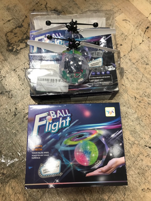 Photo 1 of BUNDLE OF 2 - MR.TN Flying Ball Toys Infrared Induction Colorful Built-in LED RC Robot Drone Toy Indoor Outdoor Games Toys for Kids Boys Girls 3 4 5 6 7 8 9 10 Year Old Birthday Xmas Gifts