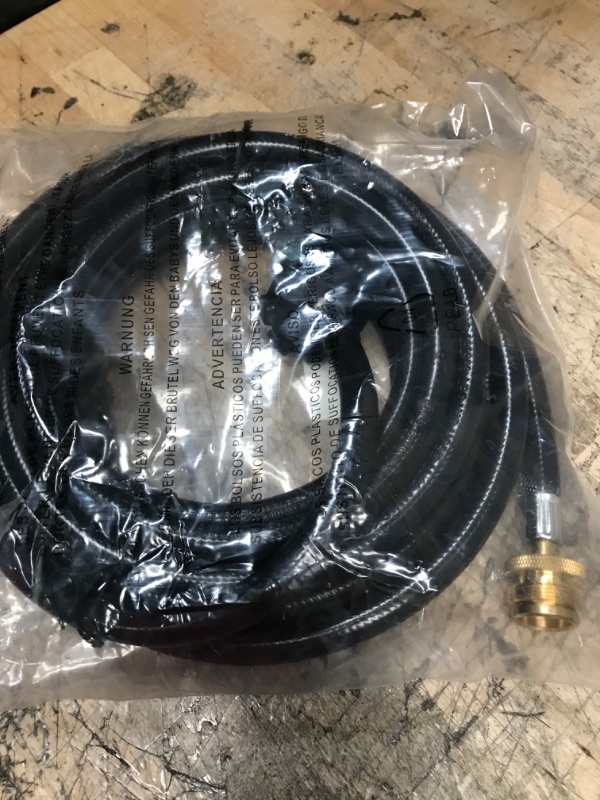 Photo 1 of 18 Feet Propane Hose Extension, Propane Hose Adapter 1lb to 20lb, Propane Converter Hose for Propane Heater, Tabletop Grill and More 1LB Portable Appliance