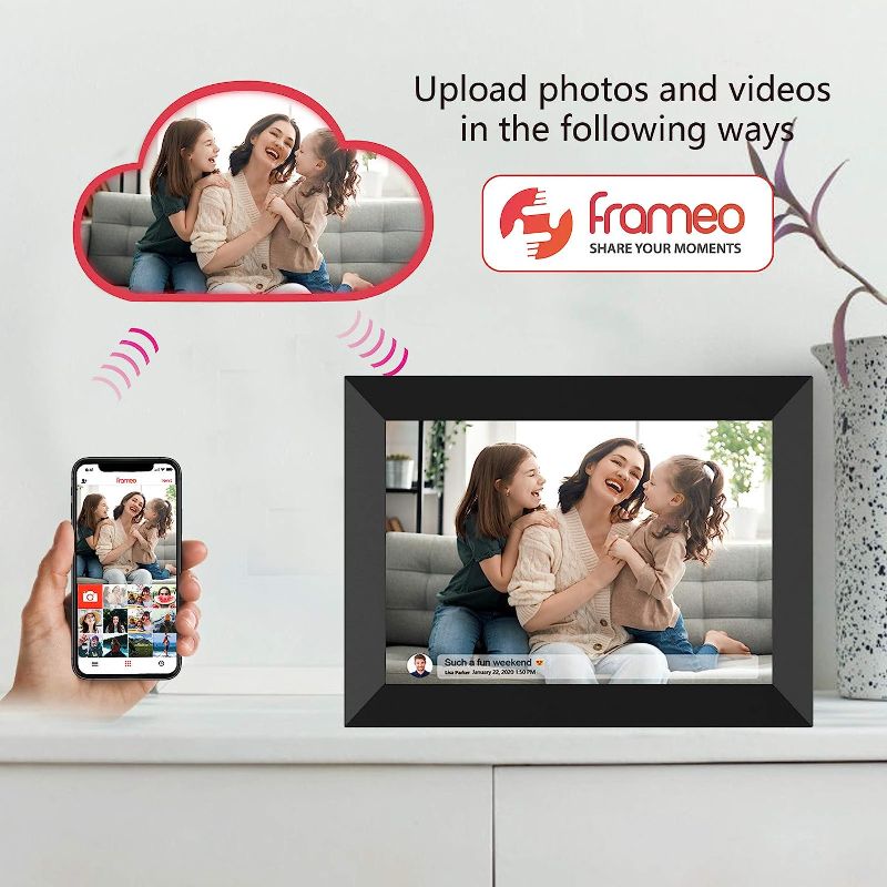 Photo 4 of FRAMEO 10 Inch WiFi Digital Picture Frame, Share Photos or Videos via Frameo APP, 2048×1536(4:3) 2K IPS LCD Touch Screen Smart Cloud Photo Frame with 16GB Storage, Auto-Rotate, Wall Mountable