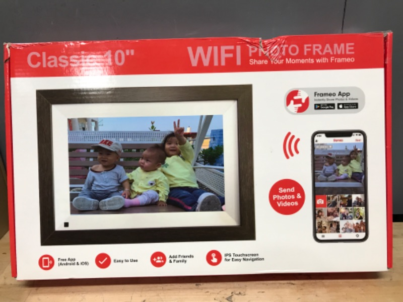 Photo 2 of FRAMEO 10 Inch WiFi Digital Picture Frame, Share Photos or Videos via Frameo APP, 2048×1536(4:3) 2K IPS LCD Touch Screen Smart Cloud Photo Frame with 16GB Storage, Auto-Rotate, Wall Mountable