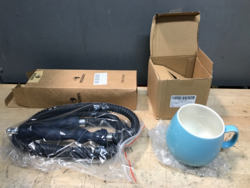 Photo 3 of 2 BUNDLED ITEMS - Hookah Hose Shisha Hose Washable Soft Touch Rubber Handle Alloy Tip Leather Wrapped 60'' Shisha Hookah Hose Perfect Fit Hookah Set (Dark Blue); AND, RYUHYF Ceramic cup, coffee cup, mug, ceramic cup with lid, tea cup with lid, coffee cup 