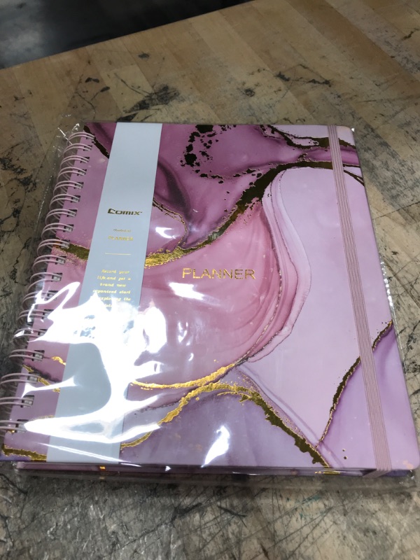 Photo 2 of Daily Planner, Budget planner, Comix Weekly & Monthly Planner to Organize Your Daily Life, 7.8x9.5in, Undated, 1 Year, Hardcover, Pink Marble Pink glaze