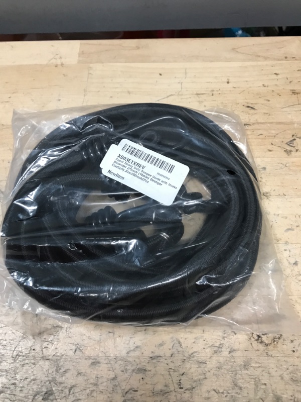 Photo 2 of Super Heavy Duty Bungee Cords with Hooks Diameter 2/5inch (10mm) Stronger Elasticity,Black80inch2Pcs Black80"2pcs