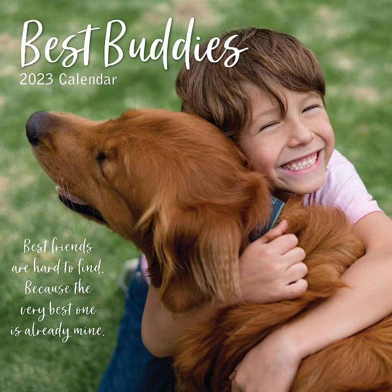 Photo 1 of 2 SETS - 2023 Square Wall Calendar, Best Buddies, 16-Month Lifestyles Theme with 180 Reminder Stickers (12x12 In)