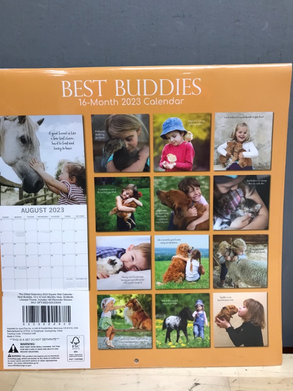 Photo 3 of 2 SETS - 2023 Square Wall Calendar, Best Buddies, 16-Month Lifestyles Theme with 180 Reminder Stickers (12x12 In)