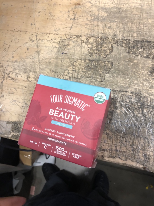 Photo 2 of Adaptogen Beauty Shot by Four Sigmatic | Tremella Powder Infused | Organic Vitamin C with Zinc Drink | Vegan Collagen Booster | Natural Pomegranate Blueberry Flavored Biotin Supplement Shot | 6 Count