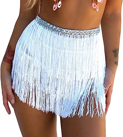 Photo 1 of Women's Sequin Tassel Skirts Rave Fringe Hip Scarf for Festival 