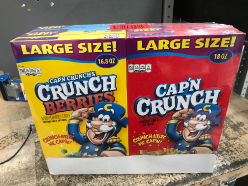 Photo 2 of 
Cap'n Crunch Cereal, 3 Flavor Variety Pack, Large Size Boxes, (4 Pack)