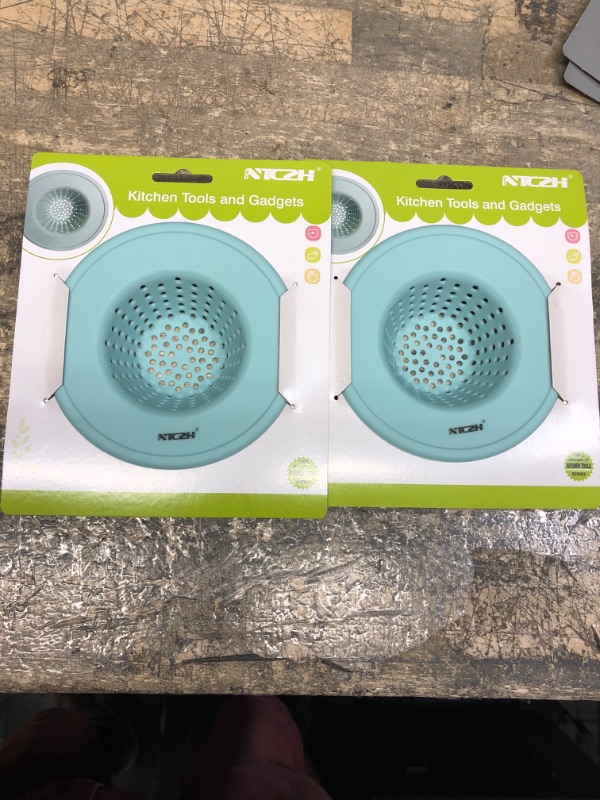 Photo 2 of 2 pack of NTCZH Drain Hair Catcher, TPE Bathtub Strainer Drain Protector, Drain Covers for Shower to Catch Hair Shower Accessories