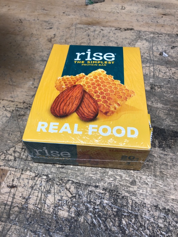 Photo 2 of 12 pack of Rise Bar Real Food Protein Bar, Gluten-Free, Almond Honey 2.1oz, best by 9/8/23