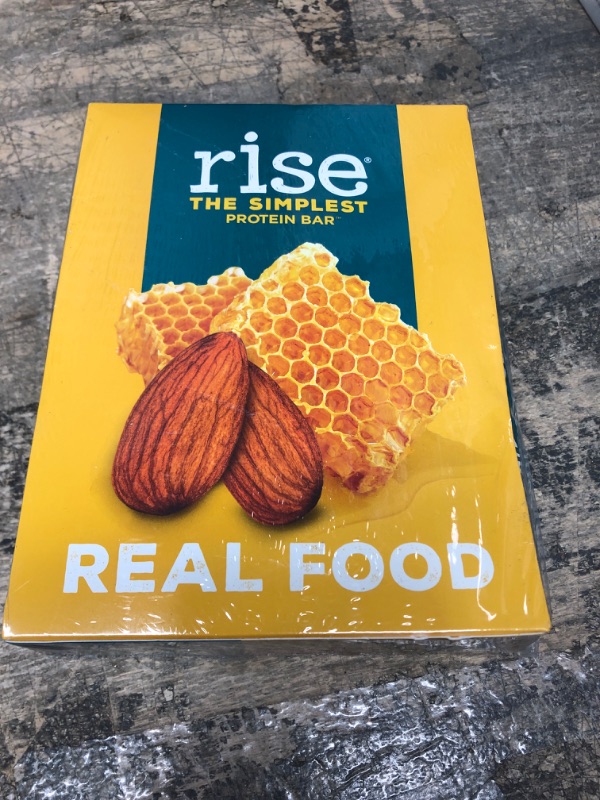 Photo 2 of 12 pack of Rise Bar Real Food Protein Bar, Gluten-Free, Almond Honey 2.1oz, best by 9/8/23