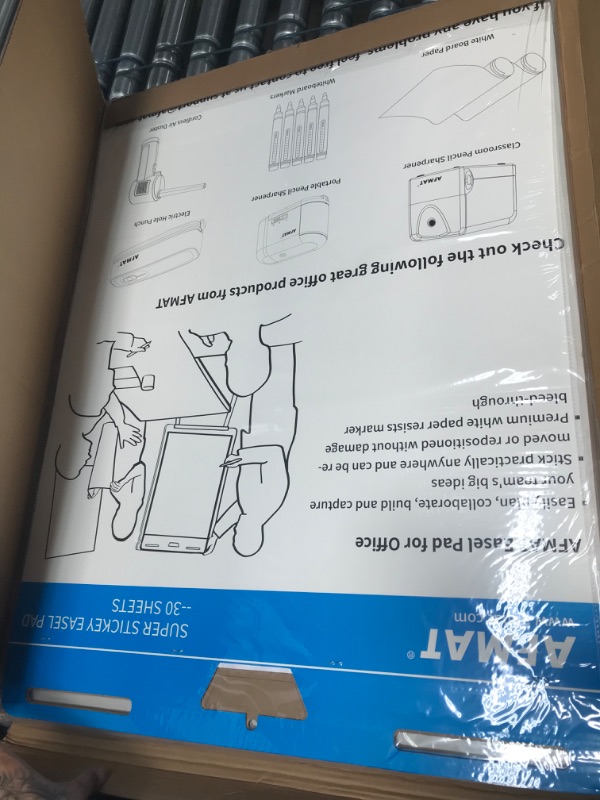 Photo 1 of Sticky Easel Pads, Upgraded Flip Chart Paper, Large Easel Paper for Teachers, 25 x 30 Inches, Self Stick Easel Paper for White Board, 30 Sheets/Pad, 4 Pads, Super Sticky with 2 Strips of Adhesive