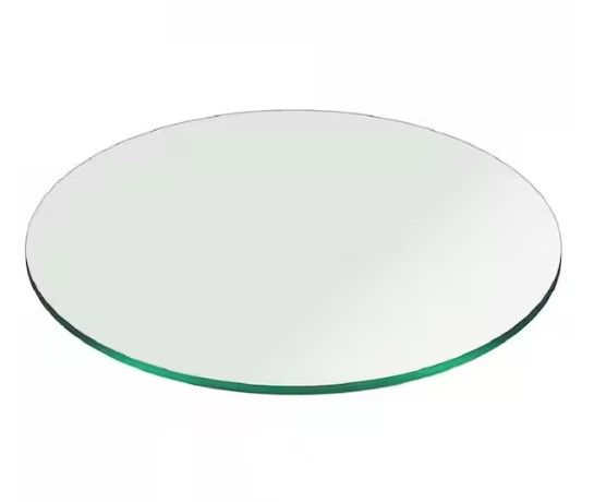 Photo 1 of 22 in. Clear Round Glass Table Top, 3/8 in. Thickness Tempered Pencil Edge Polish
