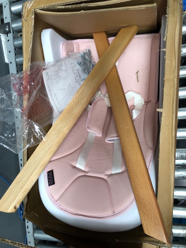 Photo 2 of Evolur Zoodle 2 in 1 High Chair, Modern Design, Toddler Chair, Removable Cushion, Adjustable Tray, Baby and Toddler, Pink