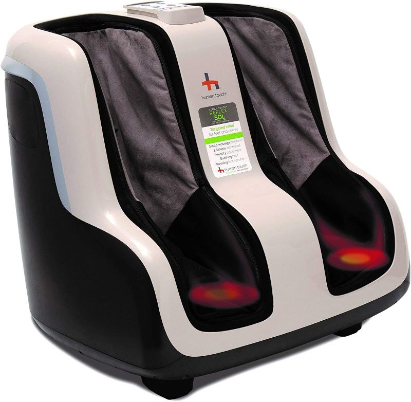 Photo 1 of 
Roll over image to zoom in
Human Touch Reflex SOL Foot & Calf Massager w/ Heat - Plantar Fasciitis Relief + Circulation + Shiatsu Deep Kneading + Vibrating for Stress + Compression - Adjustable for Women and Men up to Size 12
Visit the Human Touch Store
