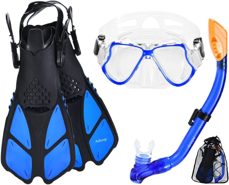 Photo 1 of (SEE NOTES) Voda Blue & Black Snorkel Gear 3PC Flippers & Face Mask 