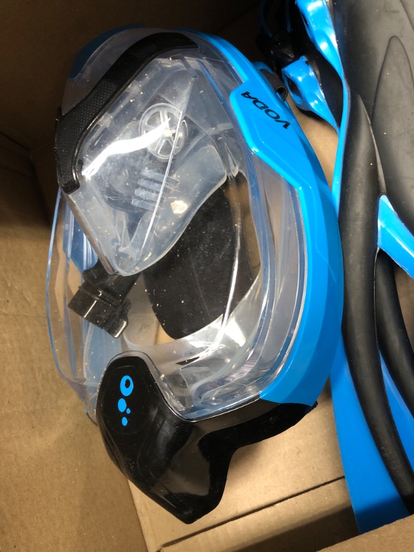 Photo 2 of (SEE NOTES) Voda Blue & Black Snorkel Gear 3PC Flippers & Face Mask 