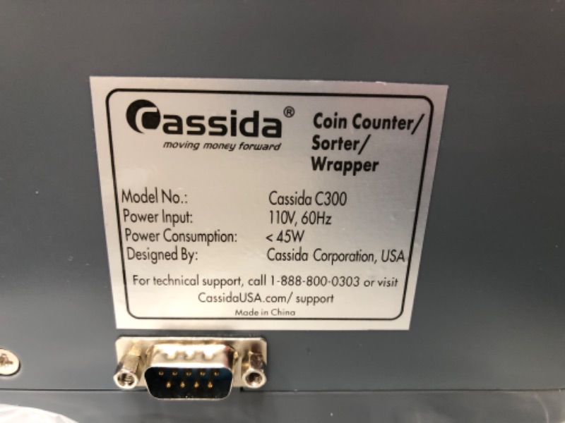 Photo 4 of Tested *** Cassida C300 Professional USD Coin Counter, Sorter and Wrapper/Roller | 35% Faster Wrapping Coins with Quickload Technology | 300 Coins/Minute | Printing-Compatible | Includes 5 Wrapper Sets