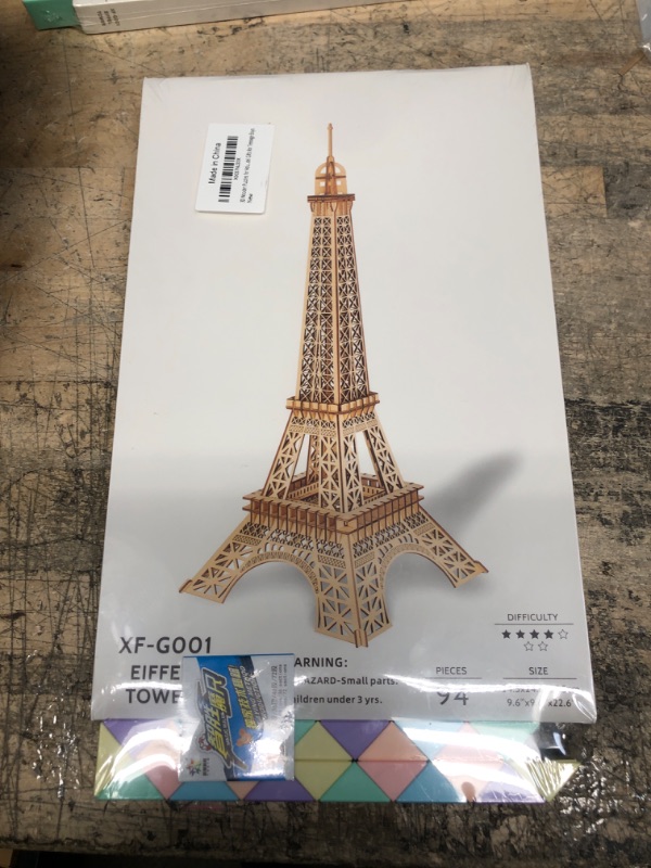 Photo 1 of 3D Wooden Puzzle for Adults, Eiffel Tower Models for Adults to Build, Mechanical Brain Teaser Games, Educational DIY Puzzle Toys Activity - Best Adult Gifts Bundle with Snake Cube Puzzle

