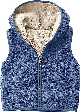 Photo 1 of Meilidress Girls Boys Sherpa Fleece Hoodies Vest Jacket Zipper Warm Sleeveless Fall Winter Outwear
IT IS BLACK NOT BLUE  9/10 kids