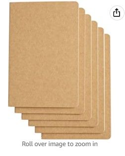 Photo 1 of 5 Pack Notebook Journal for Travelers Work School Writing Note Taking Kraft Brown Soft Cover A5 Notebooks