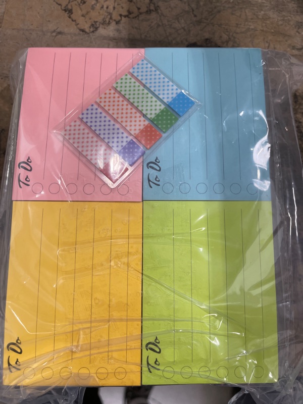 Photo 3 of (8 Pack) Lined Sticky Notes to Do List 3 x 4 Inch, 8 Colors Self Sticky Notes Pad Its, Bright Post Stickies Colorful Big Square Sticky Notes for Office, Home, School, Meeting, 60 Sheets/pad 3X4 in 5pk 40 pads