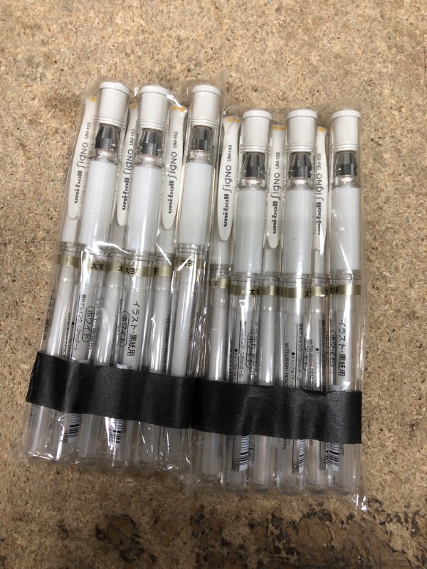 Photo 2 of Uni-Ball Signo Broad Point Gel Impact Pen White Ink, 6 pens per Pack ?2, Total 12 pens (japan import) [Komainu-Dou Original Package]