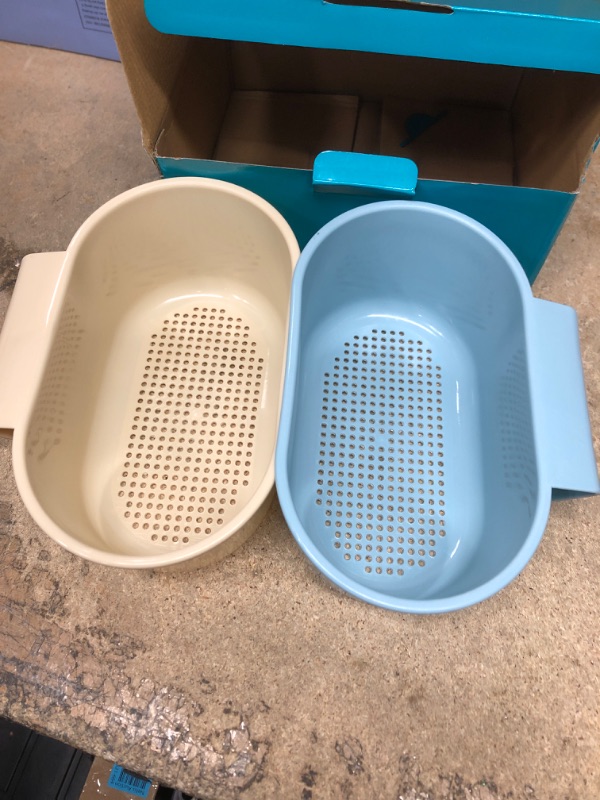 Photo 2 of 2 pcs Kitchen Sink Drain Basket for Double Bowl Kitchen Sinks, Colander and Pasta Strainer, Colanders & Food Strainers, Strainers and Colanders