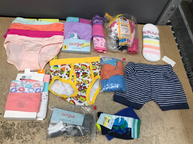 Photo 1 of 11 Kid's Undergarments Bundle - Underwear, Socks Various Sizes