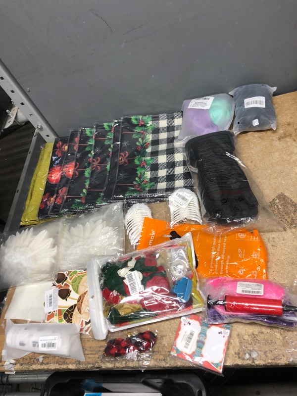 Photo 1 of 21 ASSORTED GENERAL ITEMS: CHRISTMAS, BEANIES, BALLOONS, YOGA BALL, DECORATIVE WINGS, AND MORE