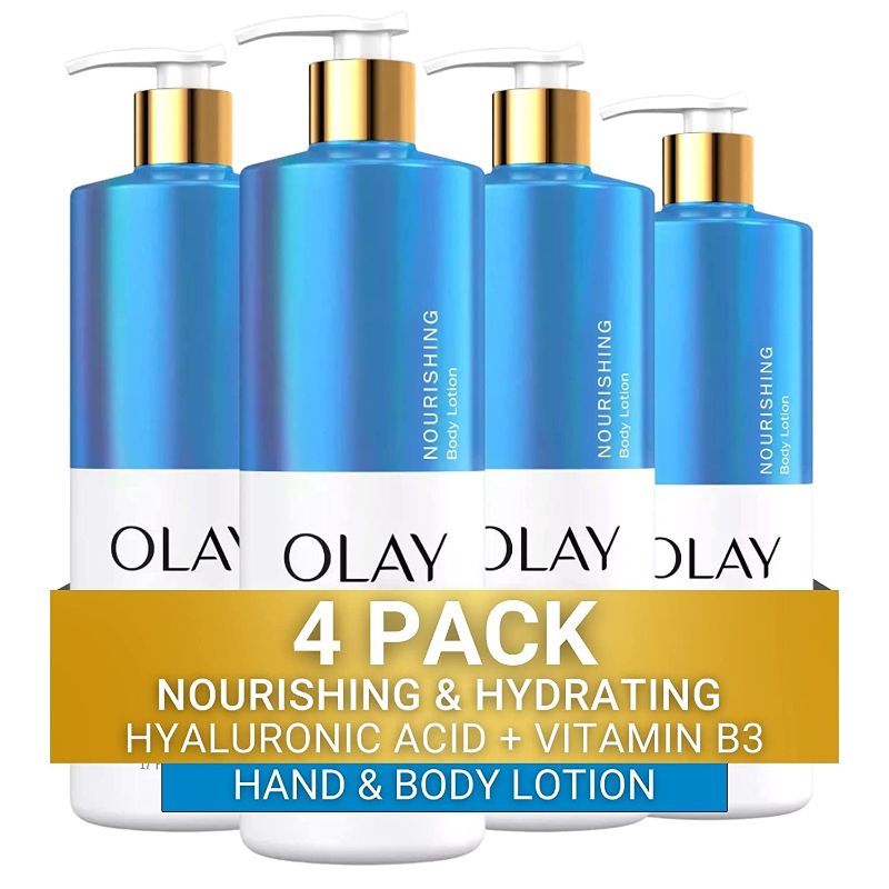 Photo 1 of 
Olay Nourishing & Hydrating Body Lotion for Women with Hyaluronic Acid 17 fl oz Pump Pack of 4

